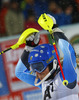 Second placed Frida Hansdotter of Sweden reacts in finish of the second run of women night slalom race of Audi FIS Alpine skiing World cup in Flachau, Austria. Women night slalom race of Audi FIS Alpine skiing World cup 2013-2014 was held on Tuesday, 14th of January 2014 in Flachau, Austria.
