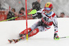 Marcel Hirscher of Austria skiing in first run of men slalom race of Audi FIS Alpine skiing World cup in Kitzbuehel, Austria. Men slalom race of Audi FIS Alpine skiing World cup 2013-2014 was held on Friday, 24th of January 2014 in Kitzbuehel, Austria.
