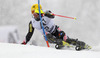 Manfred Moelgg of Italy skiing in first run of men slalom race of Audi FIS Alpine skiing World cup in Kitzbuehel, Austria. Men slalom race of Audi FIS Alpine skiing World cup 2013-2014 was held on Friday, 24th of January 2014 in Kitzbuehel, Austria.
