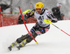 Manfred Moelgg of Italy skiing in first run of men slalom race of Audi FIS Alpine skiing World cup in Kitzbuehel, Austria. Men slalom race of Audi FIS Alpine skiing World cup 2013-2014 was held on Friday, 24th of January 2014 in Kitzbuehel, Austria.
