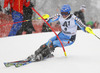 Andre Myhrer of Sweden skiing in first run of men slalom race of Audi FIS Alpine skiing World cup in Kitzbuehel, Austria. Men slalom race of Audi FIS Alpine skiing World cup 2013-2014 was held on Friday, 24th of January 2014 in Kitzbuehel, Austria.
