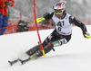 Manfred Moelgg of Italy skiing in first run of men slalom race of Audi FIS Alpine skiing World cup in Kitzbuehel, Austria. Men slalom race of Audi FIS Alpine skiing World cup 2013-2014 was held on Friday, 24th of January 2014 in Kitzbuehel, Austria.
