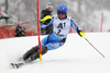 Mattias Hargin of Sweden skiing in first run of men slalom race of Audi FIS Alpine skiing World cup in Kitzbuehel, Austria. Men slalom race of Audi FIS Alpine skiing World cup 2013-2014 was held on Friday, 24th of January 2014 in Kitzbuehel, Austria.
