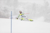Fritz Dopfer of Germany skiing in first run of men slalom race of Audi FIS Alpine skiing World cup in Kitzbuehel, Austria. Men slalom race of Audi FIS Alpine skiing World cup 2013-2014 was held on Friday, 24th of January 2014 in Kitzbuehel, Austria.
