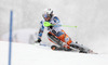 Henrik Kristoffersen of Norway skiing in first run of men slalom race of Audi FIS Alpine skiing World cup in Kitzbuehel, Austria. Men slalom race of Audi FIS Alpine skiing World cup 2013-2014 was held on Friday, 24th of January 2014 in Kitzbuehel, Austria.
