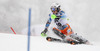 Henrik Kristoffersen of Norway skiing in first run of men slalom race of Audi FIS Alpine skiing World cup in Kitzbuehel, Austria. Men slalom race of Audi FIS Alpine skiing World cup 2013-2014 was held on Friday, 24th of January 2014 in Kitzbuehel, Austria.
