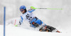 Axel Baeck of Sweden skiing in first run of men slalom race of Audi FIS Alpine skiing World cup in Kitzbuehel, Austria. Men slalom race of Audi FIS Alpine skiing World cup 2013-2014 was held on Friday, 24th of January 2014 in Kitzbuehel, Austria.
