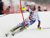 Daniel Yule of Switzerland skiing in first run of men slalom race of Audi FIS Alpine skiing World cup in Kitzbuehel, Austria. Men slalom race of Audi FIS Alpine skiing World cup 2013-2014 was held on Friday, 24th of January 2014 in Kitzbuehel, Austria.
