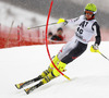 David Ryding of Great Britain skiing in first run of men slalom race of Audi FIS Alpine skiing World cup in Kitzbuehel, Austria. Men slalom race of Audi FIS Alpine skiing World cup 2013-2014 was held on Friday, 24th of January 2014 in Kitzbuehel, Austria.
