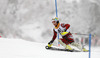 Joonas Rasanen of Finland skiing in first run of men slalom race of Audi FIS Alpine skiing World cup in Kitzbuehel, Austria. Men slalom race of Audi FIS Alpine skiing World cup 2013-2014 was held on Friday, 24th of January 2014 in Kitzbuehel, Austria.

