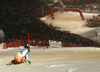 Sebastian-Foss Solevaag of Norway skiing in second run of men slalom race of Audi FIS Alpine skiing World cup in Kitzbuehel, Austria. Men slalom race of Audi FIS Alpine skiing World cup 2013-2014 was held on Friday, 24th of January 2014 in Kitzbuehel, Austria.
