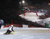 Third placed Patrick Thaler of Italy skiing in second run of men slalom race of Audi FIS Alpine skiing World cup in Kitzbuehel, Austria. Men slalom race of Audi FIS Alpine skiing World cup 2013-2014 was held on Friday, 24th of January 2014 in Kitzbuehel, Austria.
