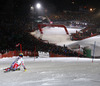 Fourth placed Alexis Pinturault of France skiing in second run of men slalom race of Audi FIS Alpine skiing World cup in Kitzbuehel, Austria. Men slalom race of Audi FIS Alpine skiing World cup 2013-2014 was held on Friday, 24th of January 2014 in Kitzbuehel, Austria.
