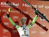 Winner Felix Neureuther of Germany celebrate his medal won in men slalom race of Audi FIS Alpine skiing World cup in Kitzbuehel, Austria. Men slalom race of Audi FIS Alpine skiing World cup 2013-2014 was held on Friday, 24th of January 2014 in Kitzbuehel, Austria.
