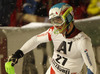 Fifth placed Luca Aerni of Switzerland reacts in finish of the second run of men slalom race of Audi FIS Alpine skiing World cup in Kitzbuehel, Austria. Men slalom race of Audi FIS Alpine skiing World cup 2013-2014 was held on Friday, 24th of January 2014 in Kitzbuehel, Austria.
