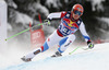 Patrick Kueng of Switzerland skiing in men downhill race of Audi FIS Alpine skiing World cup in Kitzbuehel, Austria. Men downhill race of Audi FIS Alpine skiing World cup 2013-2014 was held on Saturday, 25th of January 2014 on Streif course in Kitzbuehel, Austria.

