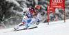 Patrick Kueng of Switzerland skiing in men downhill race of Audi FIS Alpine skiing World cup in Kitzbuehel, Austria. Men downhill race of Audi FIS Alpine skiing World cup 2013-2014 was held on Saturday, 25th of January 2014 on Streif course in Kitzbuehel, Austria.
