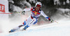 Tenth placed Didier Defago of Switzerland skiing in men downhill race of Audi FIS Alpine skiing World cup in Kitzbuehel, Austria. Men downhill race of Audi FIS Alpine skiing World cup 2013-2014 was held on Saturday, 25th of January 2014 on Streif course in Kitzbuehel, Austria.
