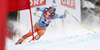 Aleksander Aamodt Kilde of Norway missing the gate in men downhill race of Audi FIS Alpine skiing World cup in Kitzbuehel, Austria. Men downhill race of Audi FIS Alpine skiing World cup 2013-2014 was held on Saturday, 25th of January 2014 on Streif course in Kitzbuehel, Austria.
