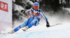 Hans Olsson of Sweden skiing in men downhill race of Audi FIS Alpine skiing World cup in Kitzbuehel, Austria. Men downhill race of Audi FIS Alpine skiing World cup 2013-2014 was held on Saturday, 25th of January 2014 on Streif course in Kitzbuehel, Austria.
