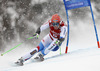 Patrick Kueng of Switzerland skiing in men super-g race of Audi FIS Alpine skiing World cup in Kitzbuehel, Austria. Men super-g race of Audi FIS Alpine skiing World cup 2013-2014 was held on Sunday, 26th of January 2014 on Streifalm course in Kitzbuehel, Austria.
