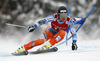 Kjetil Jansrud of Norway skiing in men super-g race of Audi FIS Alpine skiing World cup in Kitzbuehel, Austria. Men super-g race of Audi FIS Alpine skiing World cup 2013-2014 was held on Sunday, 26th of January 2014 on Streifalm course in Kitzbuehel, Austria.
