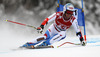 Winner Didier Defago of Switzerland skiing in men super-g race of Audi FIS Alpine skiing World cup in Kitzbuehel, Austria. Men super-g race of Audi FIS Alpine skiing World cup 2013-2014 was held on Sunday, 26th of January 2014 on Streifalm course in Kitzbuehel, Austria.
