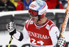 Winner Didier Defago of Switzerland reacts in finish of men super-g race of Audi FIS Alpine skiing World cup in Kitzbuehel, Austria. Men super-g race of Audi FIS Alpine skiing World cup 2013-2014 was held on Sunday, 26th of January 2014 on Streifalm course in Kitzbuehel, Austria.
