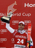 Winner Didier Defago of Switzerland celebrates his medal won in men super-g race of Audi FIS Alpine skiing World cup in Kitzbuehel, Austria. Men super-g race of Audi FIS Alpine skiing World cup 2013-2014 was held on Sunday, 26th of January 2014 on Streifalm course in Kitzbuehel, Austria.
