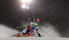 Marcel Hirscher of Austria skiing in first run of The Night race, men slalom race of Audi FIS Alpine skiing World cup in Schladming, Austria. The Night race, men slalom race of Audi FIS Alpine skiing World cup 2013-2014 was held on Tuesday, 28th of January 2014 in Schladming, Austria.
