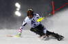 Mario Matt of Austria skiing in first run of The Night race, men slalom race of Audi FIS Alpine skiing World cup in Schladming, Austria. The Night race, men slalom race of Audi FIS Alpine skiing World cup 2013-2014 was held on Tuesday, 28th of January 2014 in Schladming, Austria.
