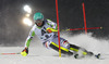 Felix Neureuther of Germany skiing in first run of The Night race, men slalom race of Audi FIS Alpine skiing World cup in Schladming, Austria. The Night race, men slalom race of Audi FIS Alpine skiing World cup 2013-2014 was held on Tuesday, 28th of January 2014 in Schladming, Austria.
