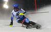 Mattias Hargin of Sweden skiing in first run of The Night race, men slalom race of Audi FIS Alpine skiing World cup in Schladming, Austria. The Night race, men slalom race of Audi FIS Alpine skiing World cup 2013-2014 was held on Tuesday, 28th of January 2014 in Schladming, Austria.
