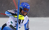 Mattias Hargin of Sweden skiing in first run of The Night race, men slalom race of Audi FIS Alpine skiing World cup in Schladming, Austria. The Night race, men slalom race of Audi FIS Alpine skiing World cup 2013-2014 was held on Tuesday, 28th of January 2014 in Schladming, Austria.
