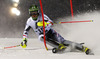 Reinfried Herbst of Austria skiing in first run of The Night race, men slalom race of Audi FIS Alpine skiing World cup in Schladming, Austria. The Night race, men slalom race of Audi FIS Alpine skiing World cup 2013-2014 was held on Tuesday, 28th of January 2014 in Schladming, Austria.
