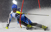 Anton Lahdenperae of Sweden skiing in first run of The Night race, men slalom race of Audi FIS Alpine skiing World cup in Schladming, Austria. The Night race, men slalom race of Audi FIS Alpine skiing World cup 2013-2014 was held on Tuesday, 28th of January 2014 in Schladming, Austria.
