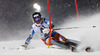 Leif Kristian Haugen of Norway skiing in first run of The Night race, men slalom race of Audi FIS Alpine skiing World cup in Schladming, Austria. The Night race, men slalom race of Audi FIS Alpine skiing World cup 2013-2014 was held on Tuesday, 28th of January 2014 in Schladming, Austria.
