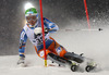 Jonathan Nordbotten of Norway skiing in first run of The Night race, men slalom race of Audi FIS Alpine skiing World cup in Schladming, Austria. The Night race, men slalom race of Audi FIS Alpine skiing World cup 2013-2014 was held on Tuesday, 28th of January 2014 in Schladming, Austria.
