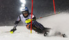Santeri Paloniemi of Finland skiing in first run of The Night race, men slalom race of Audi FIS Alpine skiing World cup in Schladming, Austria. The Night race, men slalom race of Audi FIS Alpine skiing World cup 2013-2014 was held on Tuesday, 28th of January 2014 in Schladming, Austria.
