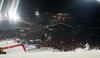 Third placed Felix Neureuther of Germany skiing in second run of The Night race, men slalom race of Audi FIS Alpine skiing World cup in Schladming, Austria. The Night race, men slalom race of Audi FIS Alpine skiing World cup 2013-2014 was held on Tuesday, 28th of January 2014 in Schladming, Austria.
