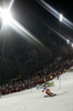 Winner Henrik Kristoffersen of Norway skiing in second run of The Night race, men slalom race of Audi FIS Alpine skiing World cup in Schladming, Austria. The Night race, men slalom race of Audi FIS Alpine skiing World cup 2013-2014 was held on Tuesday, 28th of January 2014 in Schladming, Austria.

