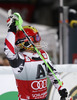 Second placed Marcel Hirscher of Austria reacts in finish of the second run of The Night race, men slalom race of Audi FIS Alpine skiing World cup in Schladming, Austria. The Night race, men slalom race of Audi FIS Alpine skiing World cup 2013-2014 was held on Tuesday, 28th of January 2014 in Schladming, Austria.
