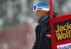 FIS chief race director Atle Skaardal inspecting the course of the first run of 50th Golden Fox trophy women giant slalom race of Audi FIS Alpine skiing World cup in Kranjska Gora, Slovenia. 50th Golden Fox trophy women giant slalom race of Audi FIS Alpine skiing World cup 2013-2014 should be held on Saturday, 1st of February 2014 in Kranjska Gora, Slovenia, but was canceled due rainfall and too soft course.
