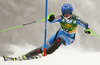 Anna Swenn-Larsson  of Sweden skiing in first run of 50th Golden Fox trophy women slalom race of Audi FIS Alpine skiing World cup in Kranjska Gora, Slovenia. 50th Golden Fox trophy women slalom race of Audi FIS Alpine skiing World cup 2013-2014 was held on Sunday, 2nd of February 2014 in Kranjska Gora, Slovenia
