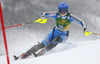 Nathalie Eklund  of Sweden skiing in first run of 50th Golden Fox trophy women slalom race of Audi FIS Alpine skiing World cup in Kranjska Gora, Slovenia. 50th Golden Fox trophy women slalom race of Audi FIS Alpine skiing World cup 2013-2014 was held on Sunday, 2nd of February 2014 in Kranjska Gora, Slovenia
