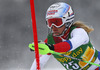Denise Feierabend  of Switzerland skiing in first run of 50th Golden Fox trophy women slalom race of Audi FIS Alpine skiing World cup in Kranjska Gora, Slovenia. 50th Golden Fox trophy women slalom race of Audi FIS Alpine skiing World cup 2013-2014 was held on Sunday, 2nd of February 2014 in Kranjska Gora, Slovenia
