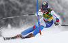 Michelle Gisin  of Switzerland skiing in first run of 50th Golden Fox trophy women slalom race of Audi FIS Alpine skiing World cup in Kranjska Gora, Slovenia. 50th Golden Fox trophy women slalom race of Audi FIS Alpine skiing World cup 2013-2014 was held on Sunday, 2nd of February 2014 in Kranjska Gora, Slovenia
