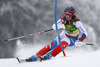 Dominique Gisin  of Switzerland skiing in first run of 50th Golden Fox trophy women slalom race of Audi FIS Alpine skiing World cup in Kranjska Gora, Slovenia. 50th Golden Fox trophy women slalom race of Audi FIS Alpine skiing World cup 2013-2014 was held on Sunday, 2nd of February 2014 in Kranjska Gora, Slovenia

