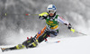 Merle Soppela  of Finland skiing in first run of 50th Golden Fox trophy women slalom race of Audi FIS Alpine skiing World cup in Kranjska Gora, Slovenia. 50th Golden Fox trophy women slalom race of Audi FIS Alpine skiing World cup 2013-2014 was held on Sunday, 2nd of February 2014 in Kranjska Gora, Slovenia

