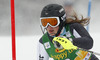 Alexandra Tilley  of Great Britain skiing in first run of 50th Golden Fox trophy women slalom race of Audi FIS Alpine skiing World cup in Kranjska Gora, Slovenia. 50th Golden Fox trophy women slalom race of Audi FIS Alpine skiing World cup 2013-2014 was held on Sunday, 2nd of February 2014 in Kranjska Gora, Slovenia
